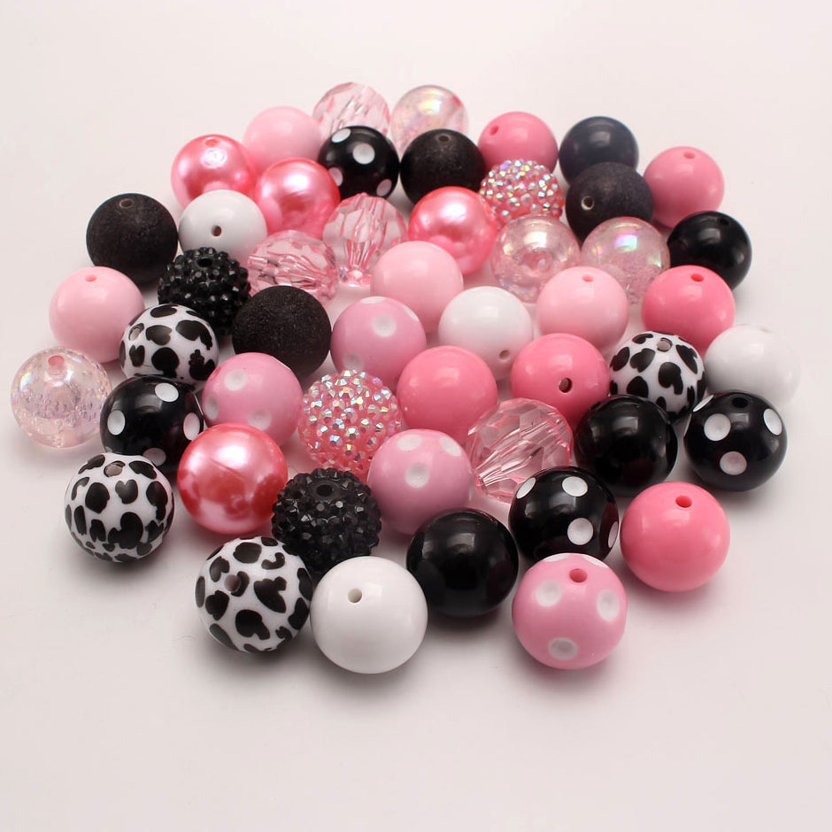 Wholesale 50 PCS 20MM Acrylic Bubblegum Beads Mixed Color Beads